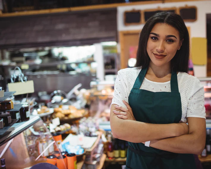 Small business owner managing retail operations